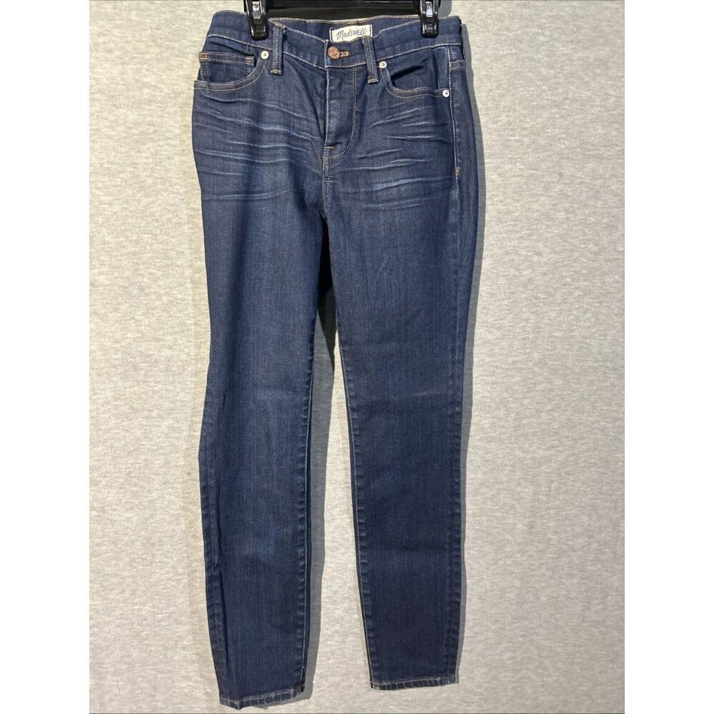 Madewell Womens Blue Dark Wash Mid Rise Pockets Denim Skinny Leg Jeans Size 25